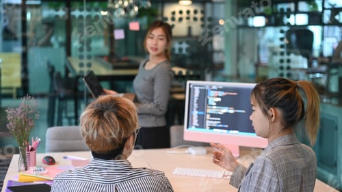 Preview: Programer team working in modern office