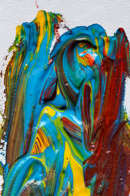 Preview: Abstract brush strokes of acrylic colors