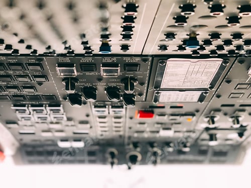 Preview: Airplane Cockpit Control Panel Close Up
