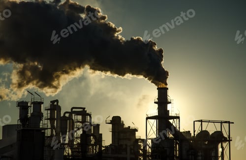 Preview: Smoking chimney at sunset
