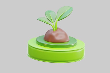 Abstract plant on a platform