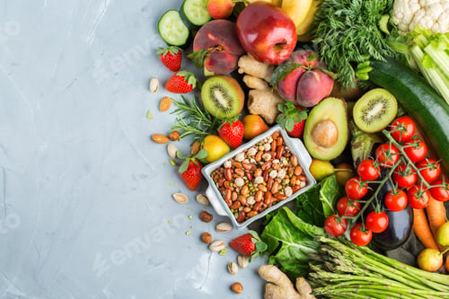 Vista previa: Healthy food for balanced alkaline diet concept