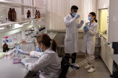 Preview: Chemists working in team in the lab