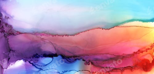 Preview: Art Abstract paint blots background. Alcohol ink colors. Marble texture. Horizontal long banner.