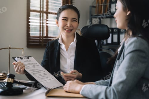 Preview: Close up businessman or Lawyer signing contract making a deal, classic business at office.