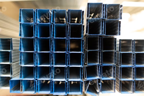 Preview: Metal construction guides for drywall walls in warehouse store