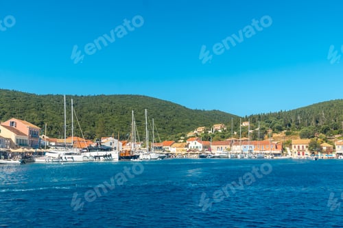 Preview: Fiskardo village fishing port on Kefalonia island, Greece