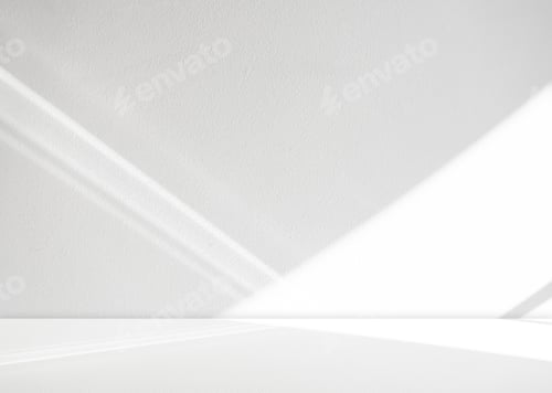 Preview: Background White Wall Studio with with bright light,shadow on Cement floor Texture Background