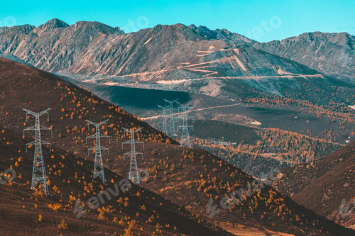 Preview: silhouette of high voltage electrical pole structure