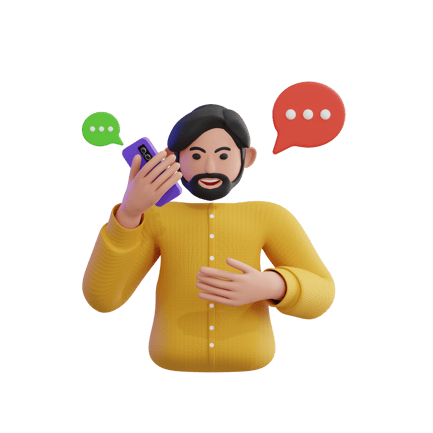 Preview: Young Man Talking on the Phone 3D Illustration