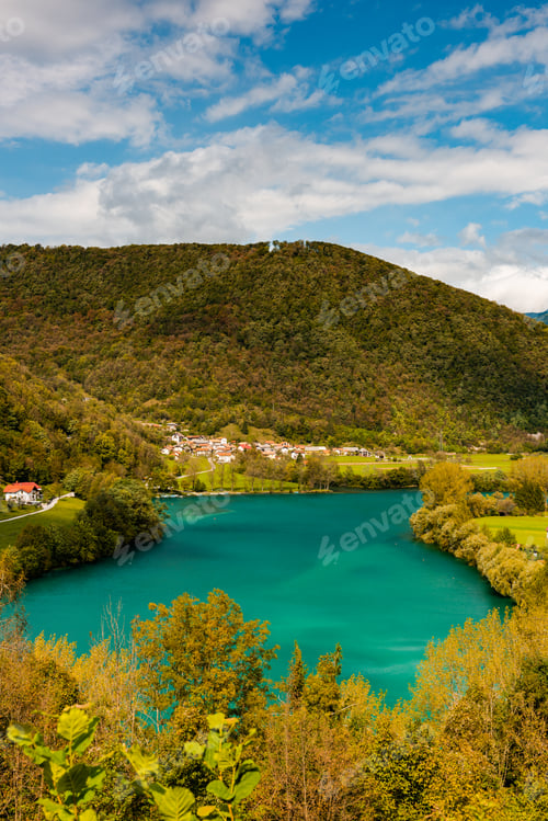 Preview: Most Na Soci Emerald Lake and Autumnal Forest, Slovenia