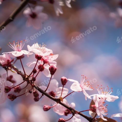 Preview: Sakura. Branches of cherry blossoms