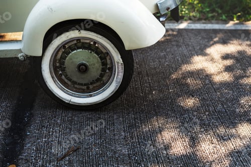 Preview: Closeup of a classic vintage scooter