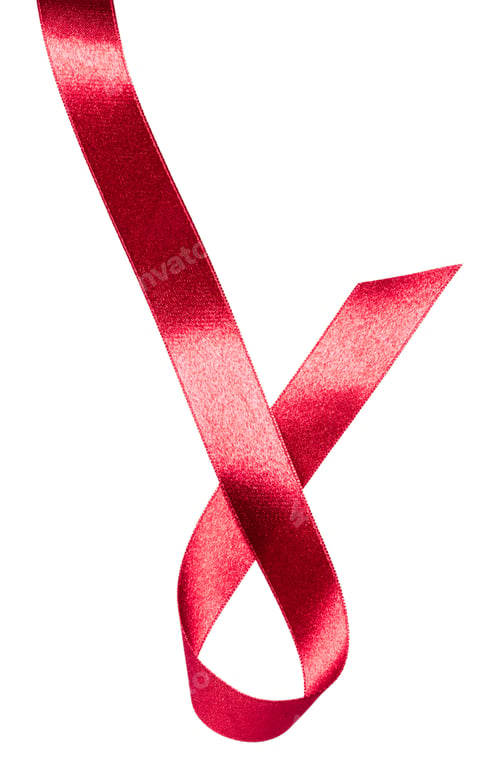 Preview: Shiny satin ribbon in red color isolated on white close up .Ribbon image for decoration design.