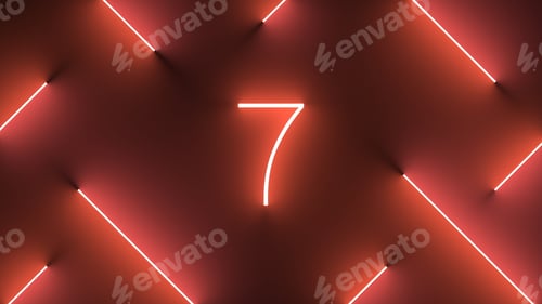 Preview: Digital render of neon illuminated lines around an illuminated number 7 sign