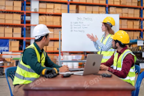 Preview: Group of worker in the warehouse factory