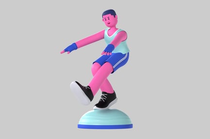 Preview: Balance trainer cartoon character gym