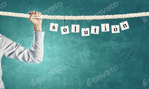 Preview: Word Solution Composed Of Cards Hanging On Rope
