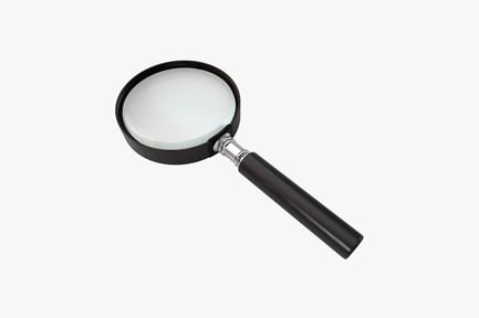 Preview: Magnifying glass with black handle and silver rim