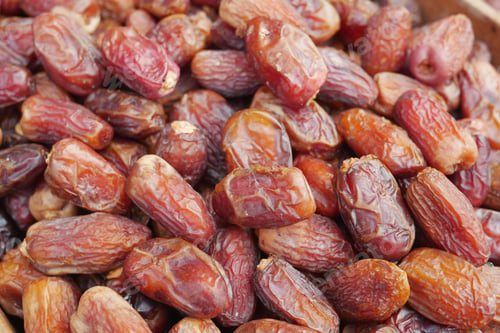 Preview: many date fruits display for sale at local market