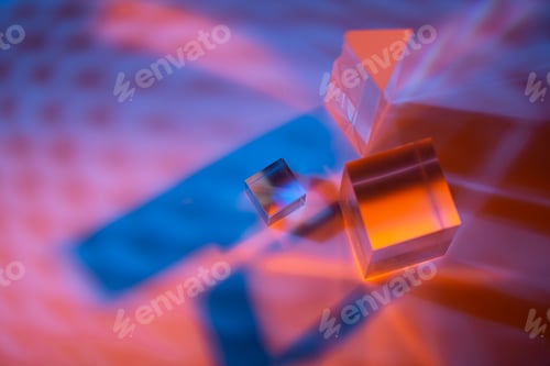Preview: Glass crystal prism. Multicolor light effect
