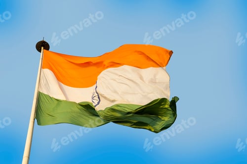 Preview: Close-up shot of wavy Indian flag