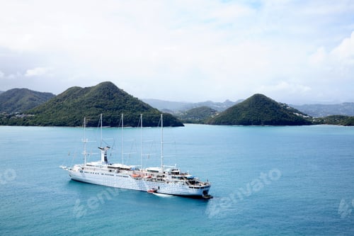 Preview: Schooner cruise ship in sea near st lucia