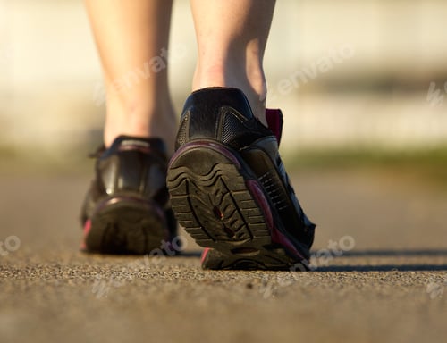 Preview: Sports female in black running shoes