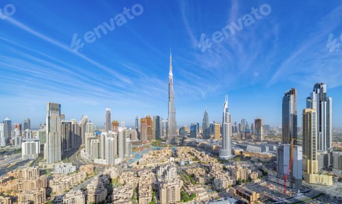 Preview: Dubai Downtown skyline, United Arab Emirates or UAE. Urban city.