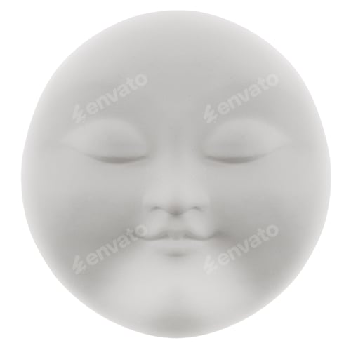 Preview: Face-mask of white clay, isolated on white background
