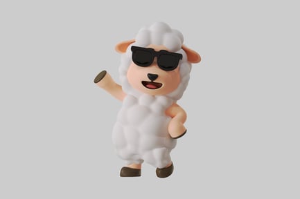 Preview: Cool cartoon sheep with shades