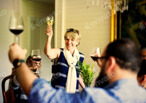 Preview: Group of diverse friends are celebrating together