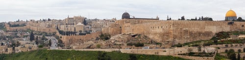 Preview: Panoramic aerial view of the Old City and Dome of the Rock