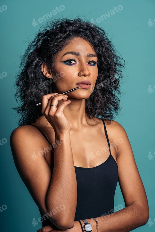 Preview: Model Wearing Makeup in Studio