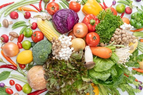 Preview: Variety of fresh vegetables Composition with organic vegetables.