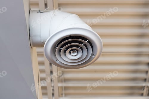 Preview: Exposed white industrial ceiling ventilation system