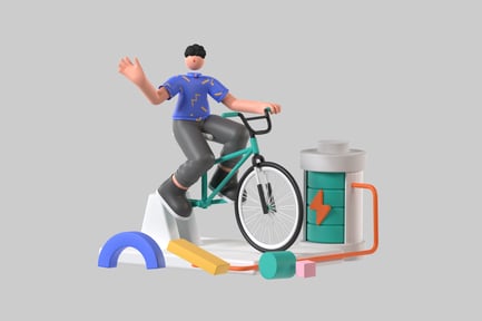 Preview: Electric bicycle with charging battery