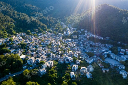 Preview: Traditional houses of Panagia, Thassos, Greece.