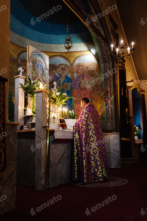 Preview: Armenian priest in a church