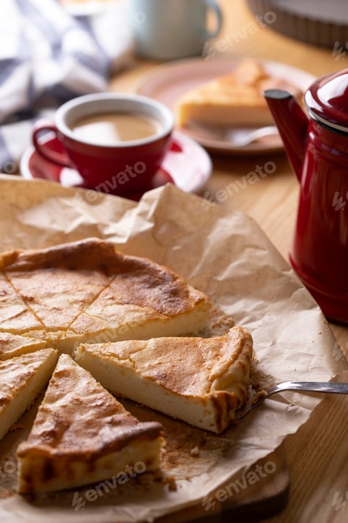 Preview: cottage cheese casserole and coffee for breakfast