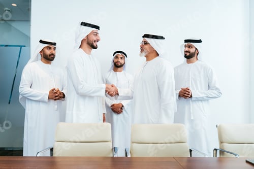 Preview: Group of corporate arab businessmen meeting in the office