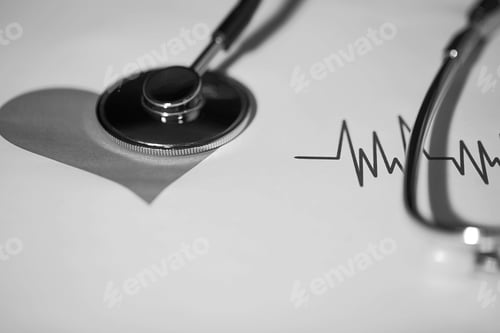 Preview: Medical concept - stethoscope on the wooden table