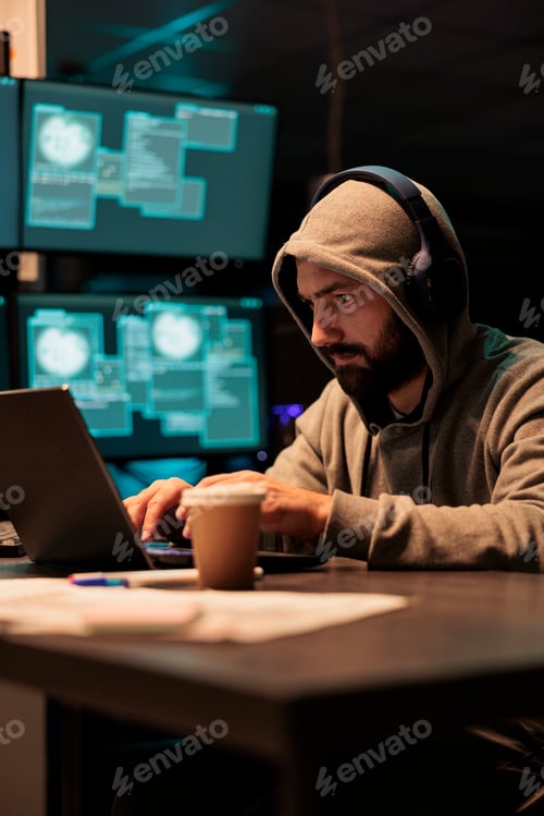 Preview: Hacking thief breaking through cyber security server