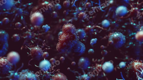 Visualização: Vírus, coronavírus ou células bacterianas de perto