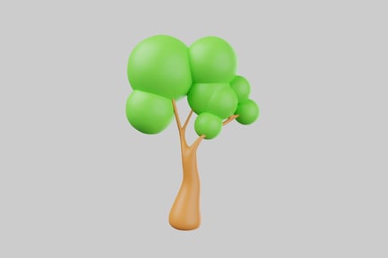 Preview: Cartoon green tree