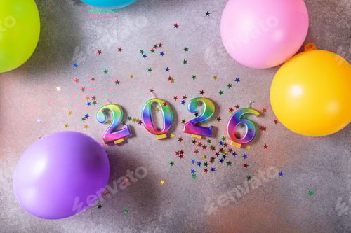 Visualização: Fundo cintilante de férias Feliz Ano Novo 2026