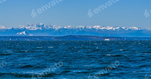 Preview: The Puget Sound Is Windy With The Olympic Mountains In The Distance.