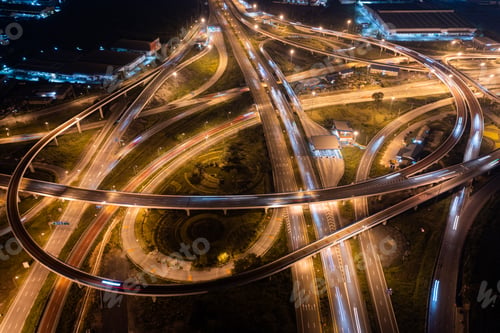 Preview: Road roundabout with car lots highway in Bangkok,Thailand. street large beautiful downtown