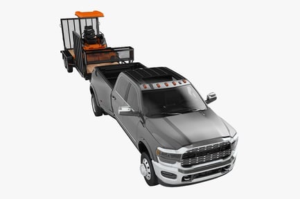 Preview: Pickup Truck with Landscape Trailer & Riding Mower