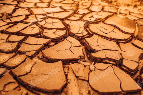 Preview: Cracked Earth in Desert Landscape, Drought Conditions